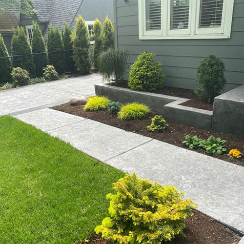 Stamped concrete walkway