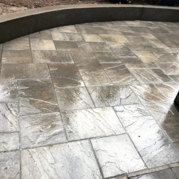 Stamped concrete patio