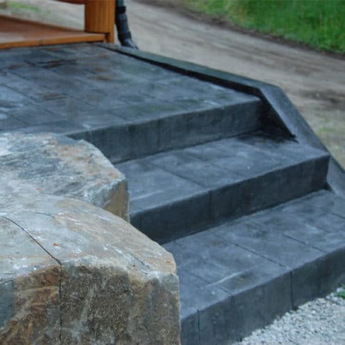 Stamped concrete steps