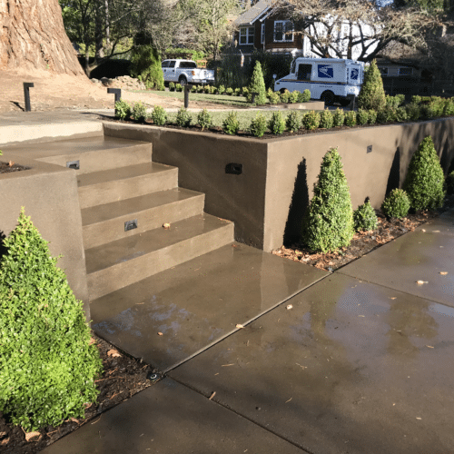 Sand finish Steps and retaining wall