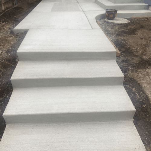 Broom finish concrete steps