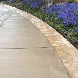 Broom finish walkway with color
